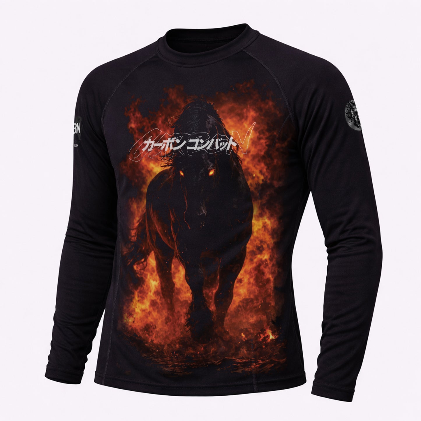 Year of the Fire Horse - Black Long Sleeve Rashguard
