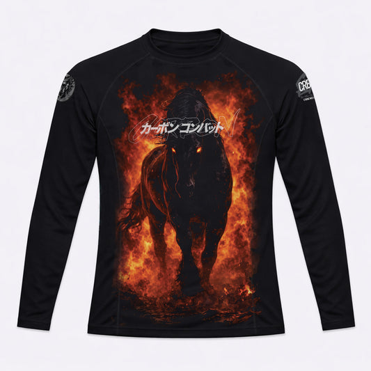 Year of the Fire Horse - Black Long Sleeve Rashguard