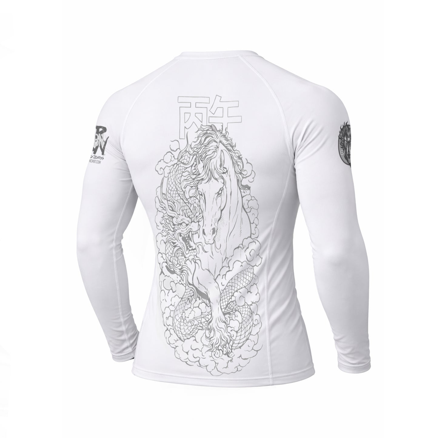 Year of the Fire Horse Long Sleeve Rashguard White