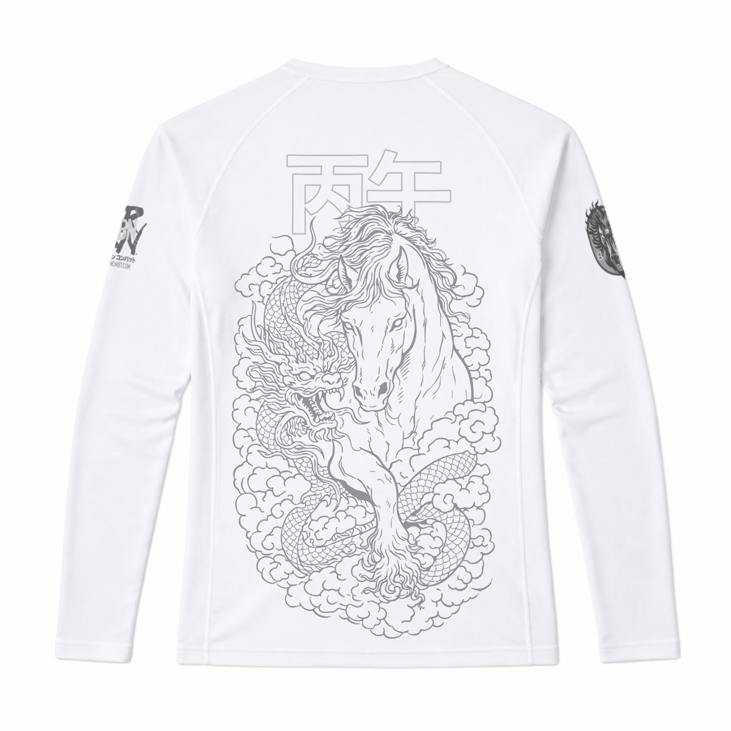 Year of the Fire Horse Long Sleeve Rashguard White